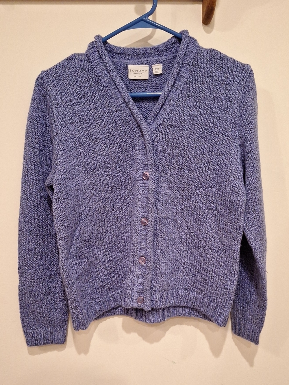 Sonoma Periwinkle Blue Button Down Knit Cardigan